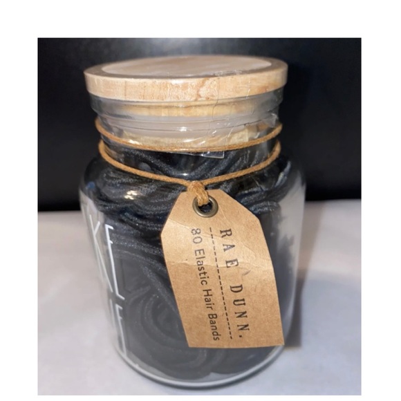 Rae Dunn Accessories - NEW Rae Dunn Take One Glass Jar With Hair Ties